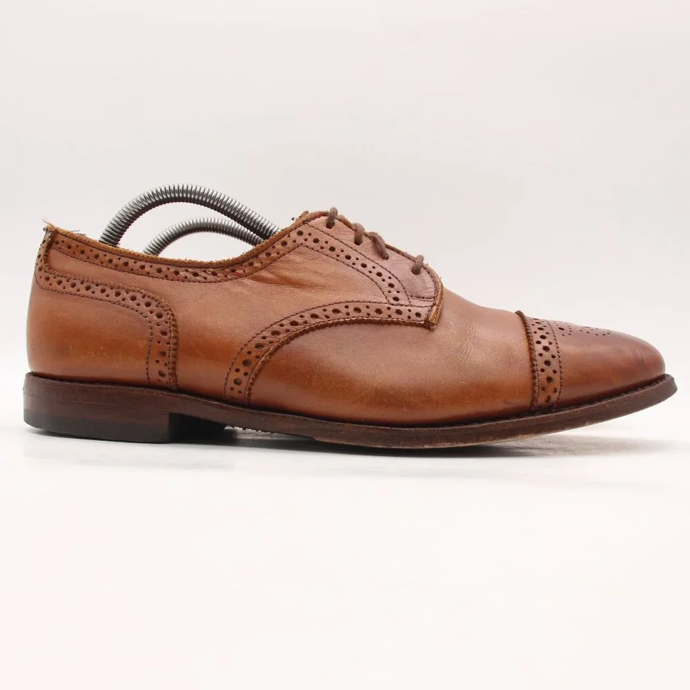 Allen Edmonds Sanford Men's Size 9 EEE Brown Leather Cap Toe Oxford Dress Shoes